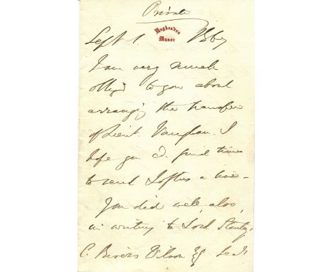 DISRAELI BENJAMIN: (1804-1881) British Prime Minister 1868, 1874-80. A lengthy A.L.S., with his initial D, twelve pages, 8vo,