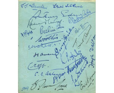 BRITISH GOVERNMENT: A good pair of multiple signed 8vo pages removed from an autograph album by various British Government mi