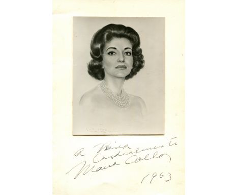 CALLAS MARIA: (1923-1977) American-born Greek soprano. An unusual printed folding 8vo menu for a dinner in honour of Callas a