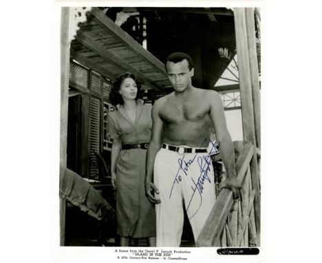 BELAFONTE HARRY: (1927-     ) American singer & actor. Vintage signed and inscribed 8 x 10 photograph of Belafonte standing i