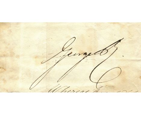 GEORGE IV: (1762-1830) King of the United Kingdom of Great Britain and Ireland 1820-30. Bold ink signature ('George R'), as K