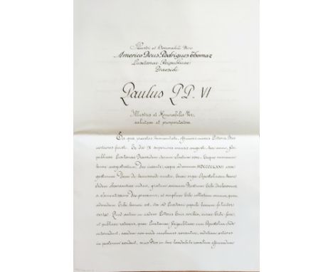 PAUL VI: (1897-1978) Pope of the Roman Catholic Church 1963-78. A very fine, attractive and unusual Letter Signed by Paul VI 