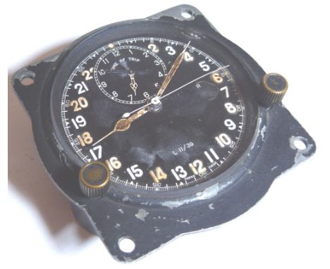 SPITFIRE TIME TRIP CLOCK. Time trip clock from a Spitfire given by Baders flight engineer to WRF Martin C1944 in working orde