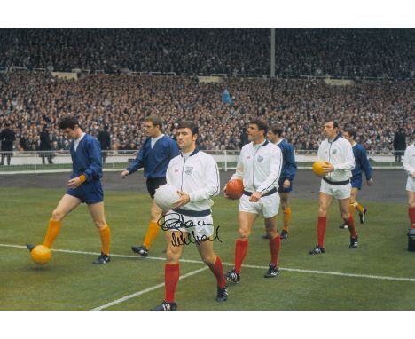 Autographed GRAHAM WILLIAMS 12 x 8 photo - Col, depicting the West Bromwich Albion captain leading his side out at Wembley pr