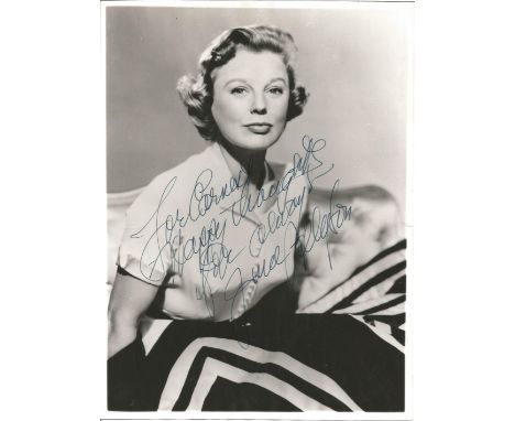 June Allyson signed vintage 10x8 black and white photo. American stage, film, and television actress, dancer, and singer. Goo