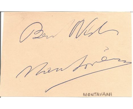 Mantovani signed 5x3 album page. Annunzio Paolo Mantovani ( 15 November 1905 - 29 March 1980),known magnanimously as Mantovan