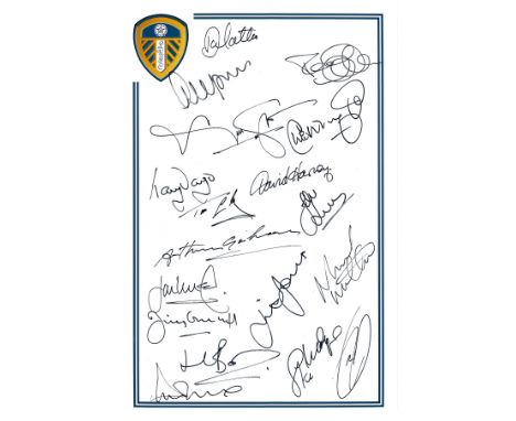Autographed LEEDS UNITED 12 x 8 crested photo - A nicely produced photographic image signed by 18 former players in fine blac