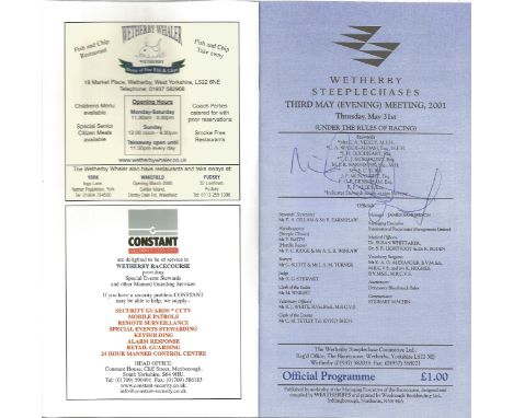 Horse Racing collection 3 signed race cards includes National Hunt legends Ruby Walsh, Mick Fitzgerald , Andrew Thornton, Gra