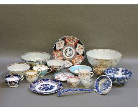 Oriental and European ceramics, bowls, plates, ladle, etc