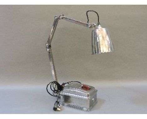 A 1920s chrome 'MEN' student's lamp