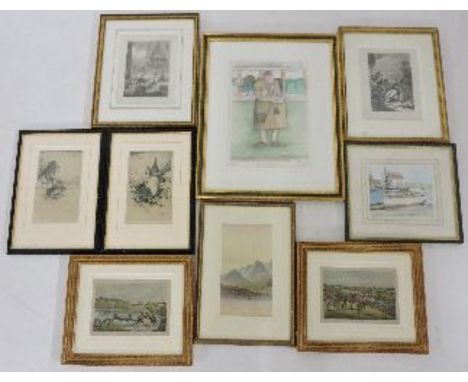 Modern prints, including a set of four Alken steeple chasing prints, Grenadier Guards print, Careless Talk Costs Lives