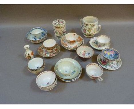 Various 18th century Chinese tea wares, including tea bowls and saucers