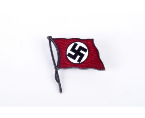 A Second World War German NSDAP Enamel Flag Lapel Badge complete with pin and catch, 25mm long