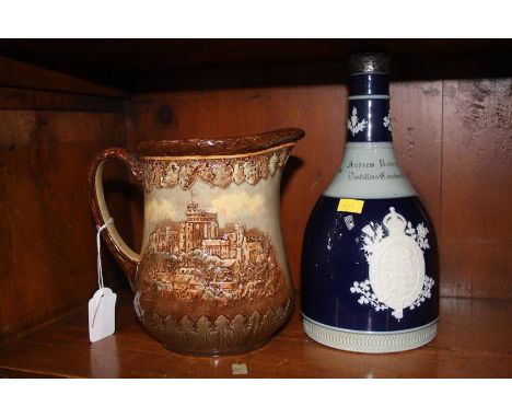 Royal Doulton jug and a Spode flask