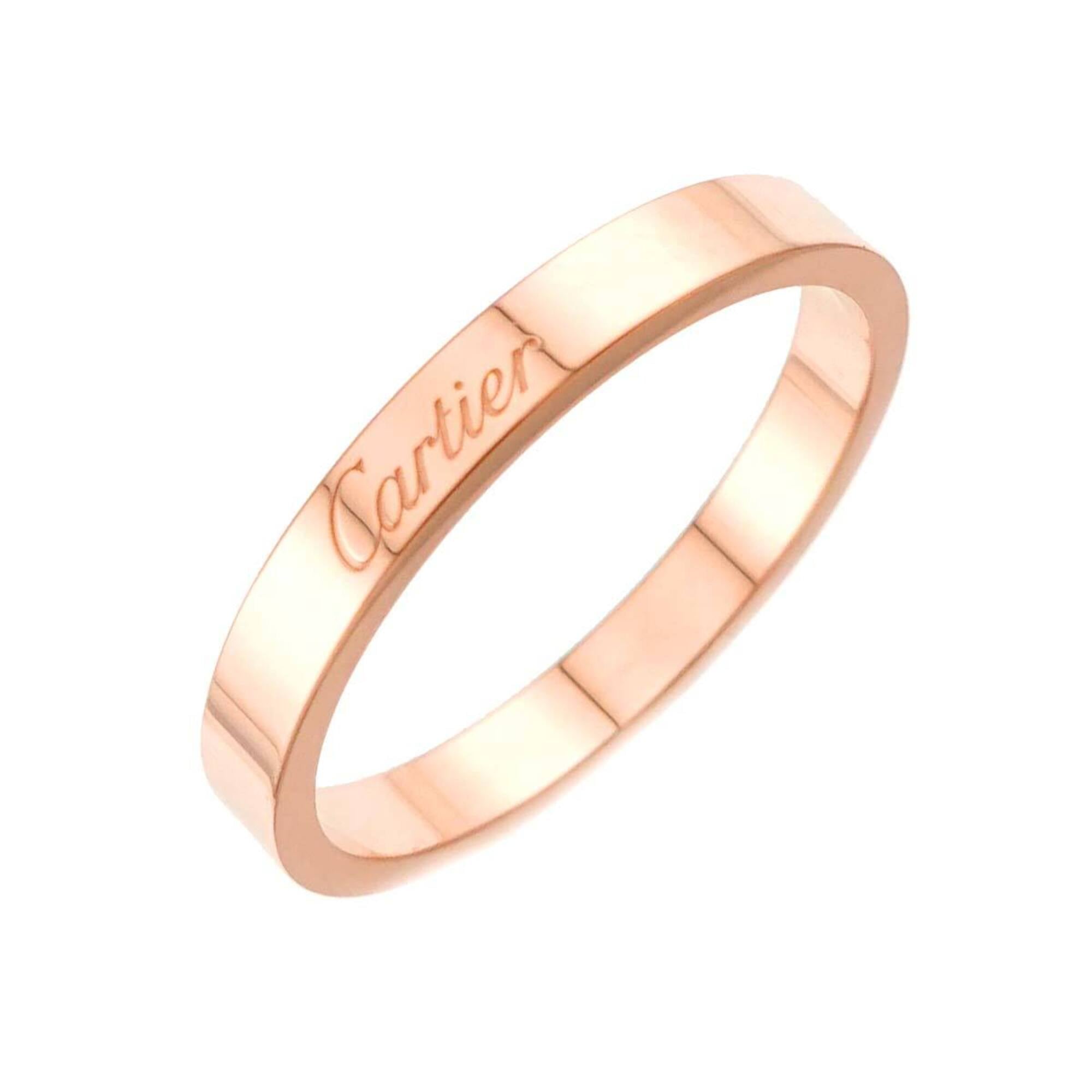 Cartier C de Ring #63, 3mm wide, 18K PG (Pink Gold 750), engraved.