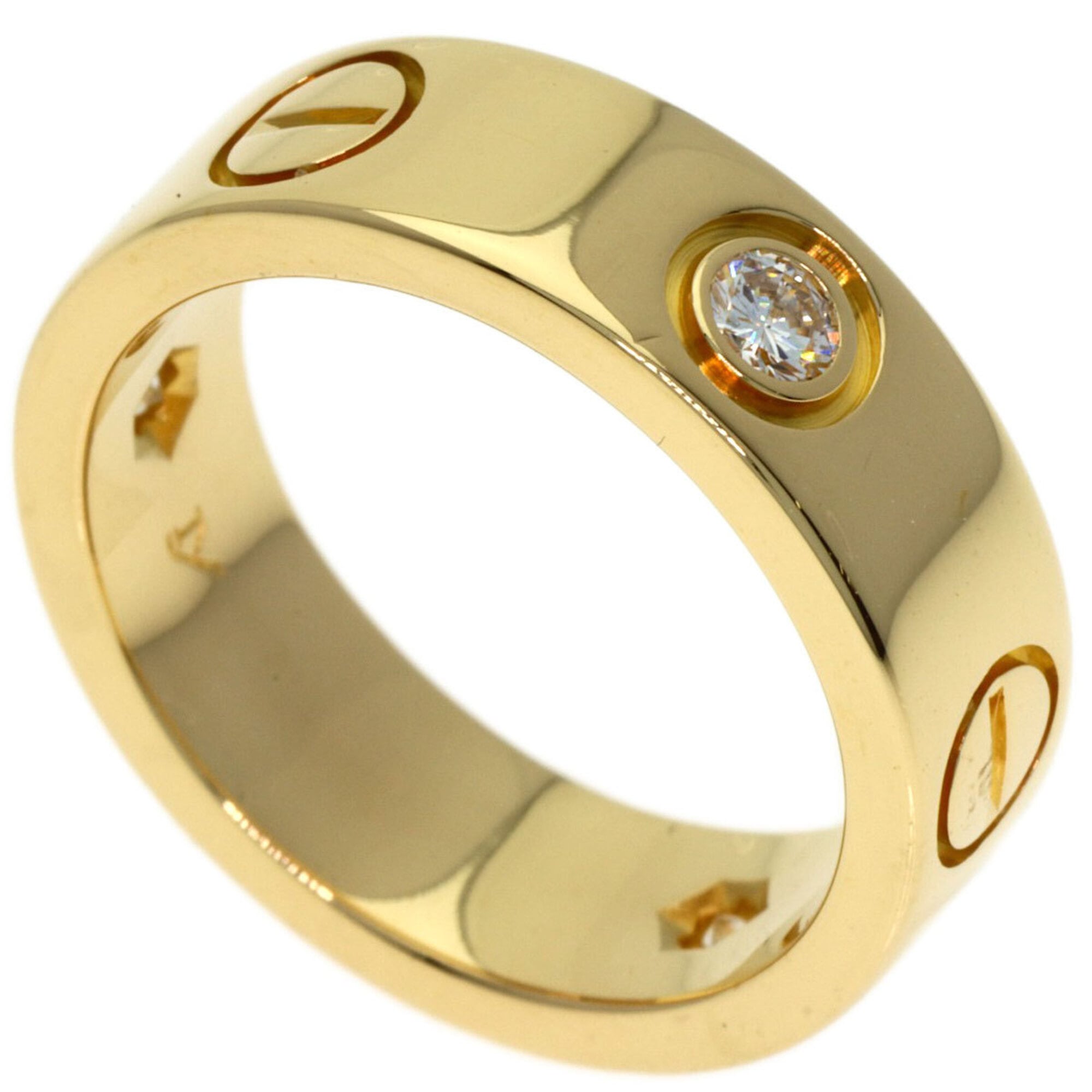 Cartier Love Ring, 3 Diamonds, Size 48, 18K Yellow Gold, Women\'s CARTIER