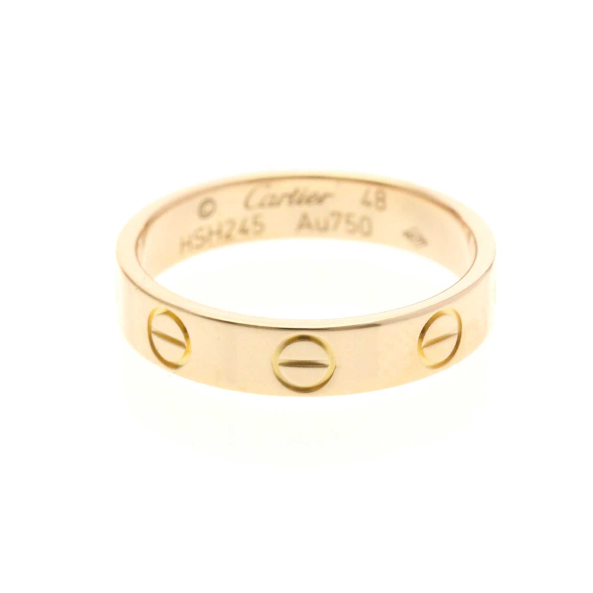 Cartier Mini Love Ring Pink Gold (18K) Fashion No Stone Band Ring Pink Gold