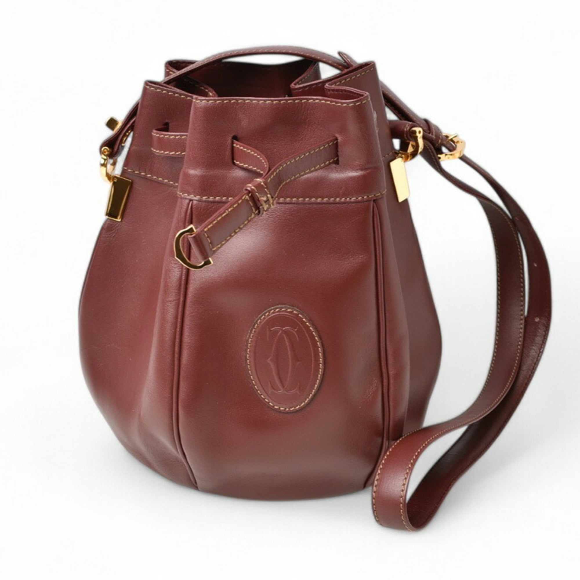 Cartier Shoulder Bag Must Line Leather Bordeaux