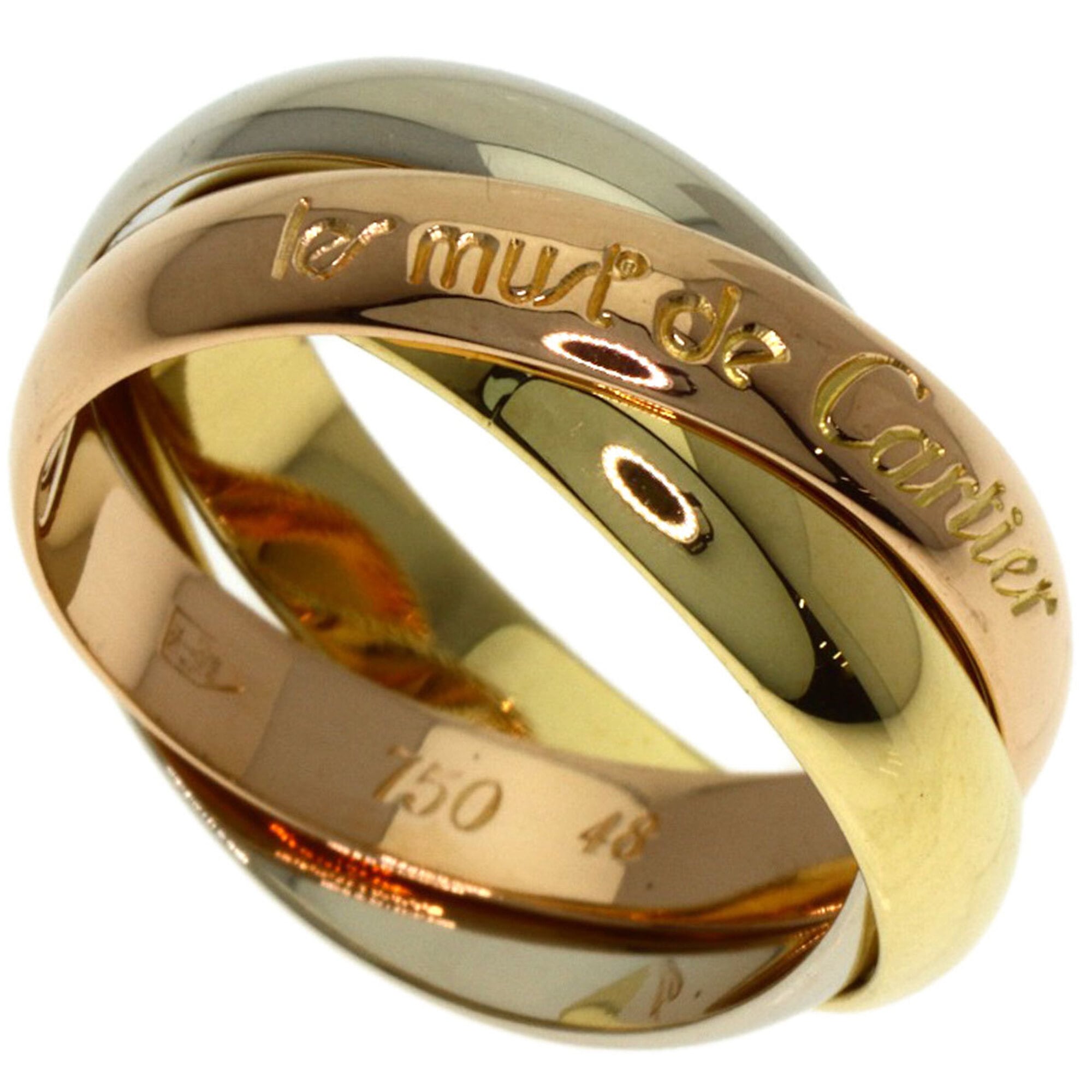 Cartier Trinity #48 Ring, 18K Yellow Gold/18K White Pink Gold, Women\'s, CARTIER