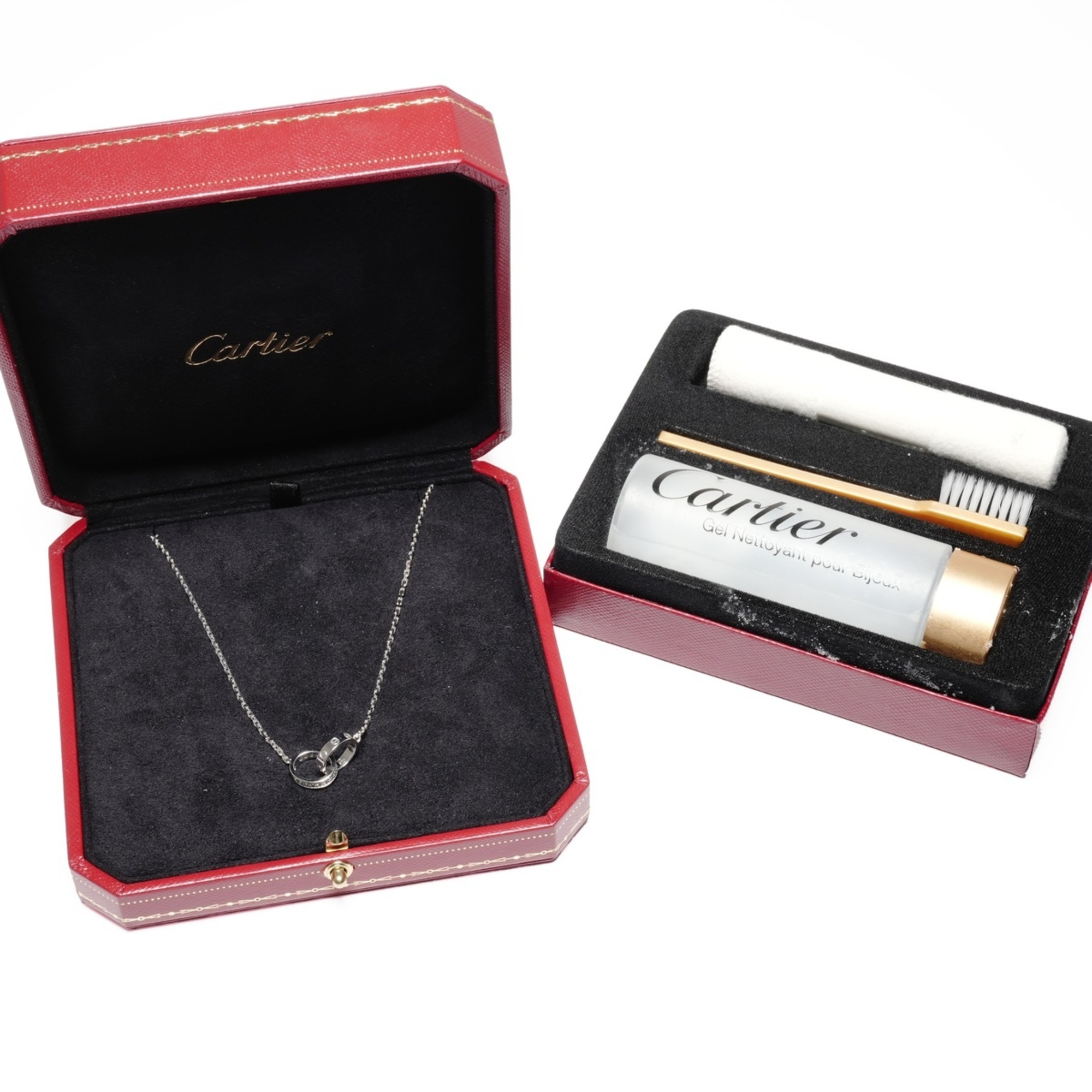 Cartier Baby Love 18K White Gold Diamond Necklace in Silver