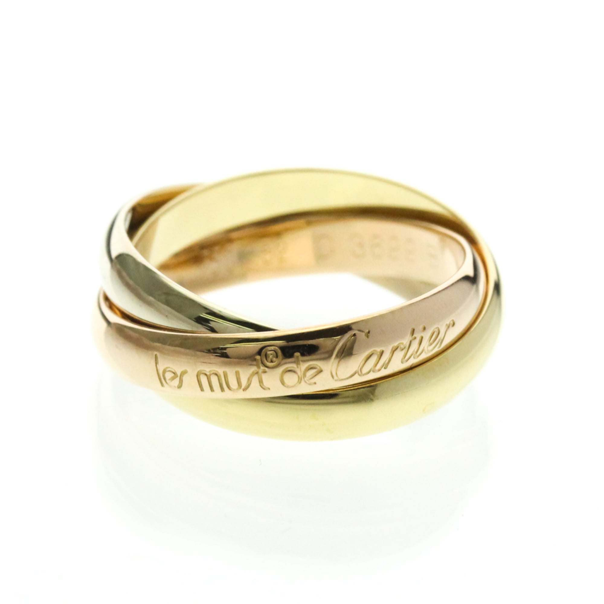 Cartier Trinity Yellow Gold (18K),Pink Gold (18K),White Gold (18K) Fashion No Stone Band Ring Gold