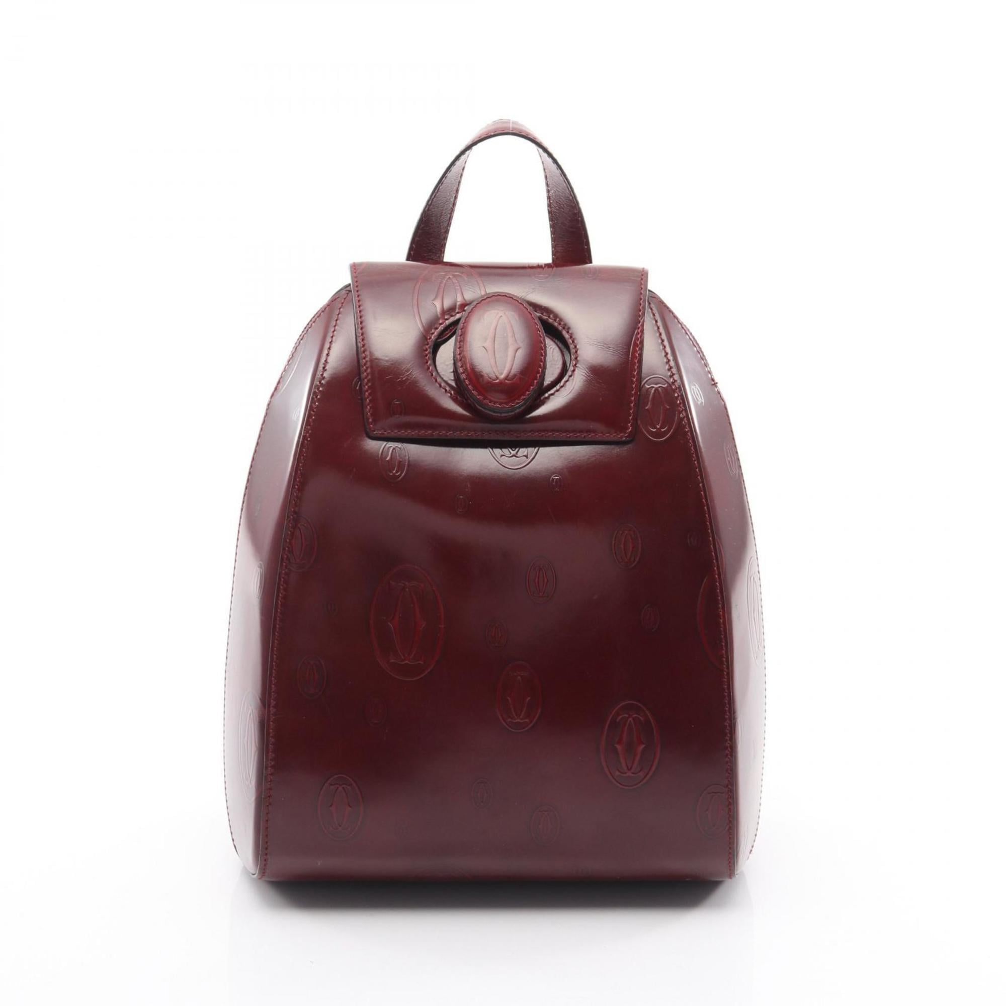 Cartier Happy Birthday Leather Backpack Bag for Women, Bordeaux, L1000244