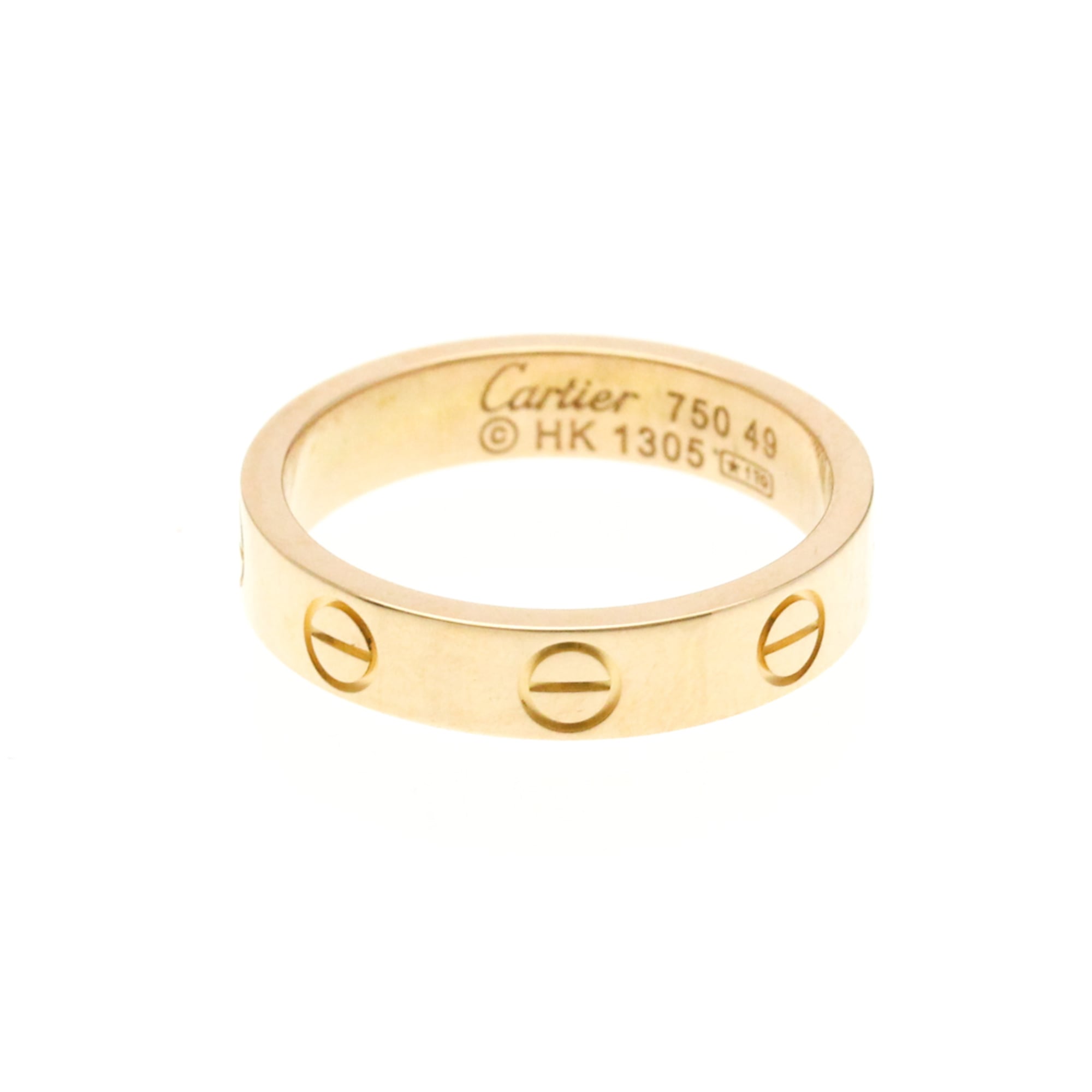 Cartier Mini Love Ring Pink Gold (18K) Fashion No Stone Band Ring Pink Gold