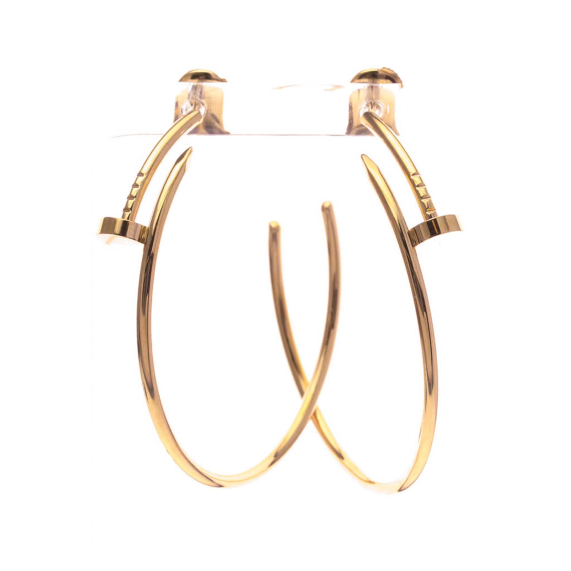 Cartier Juste Un Clou Earrings No Stone Pink Gold (18K) Hoop Earrings Pink Gold