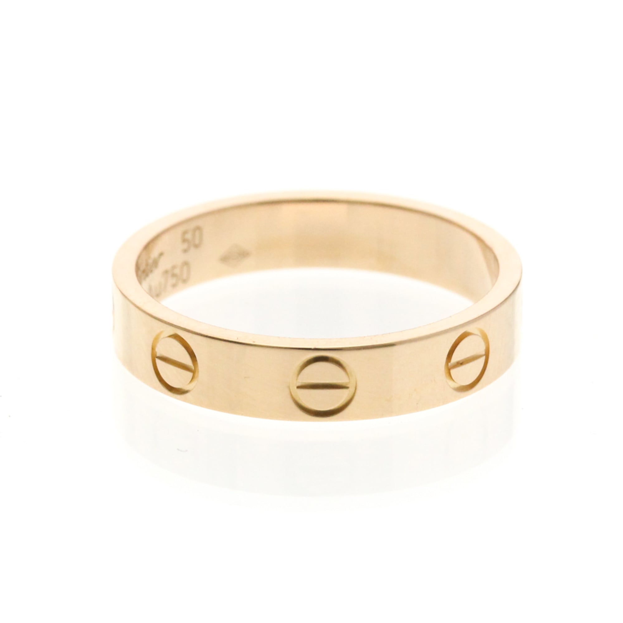 Cartier Mini Love Ring Pink Gold (18K) Fashion No Stone Band Ring Pink Gold