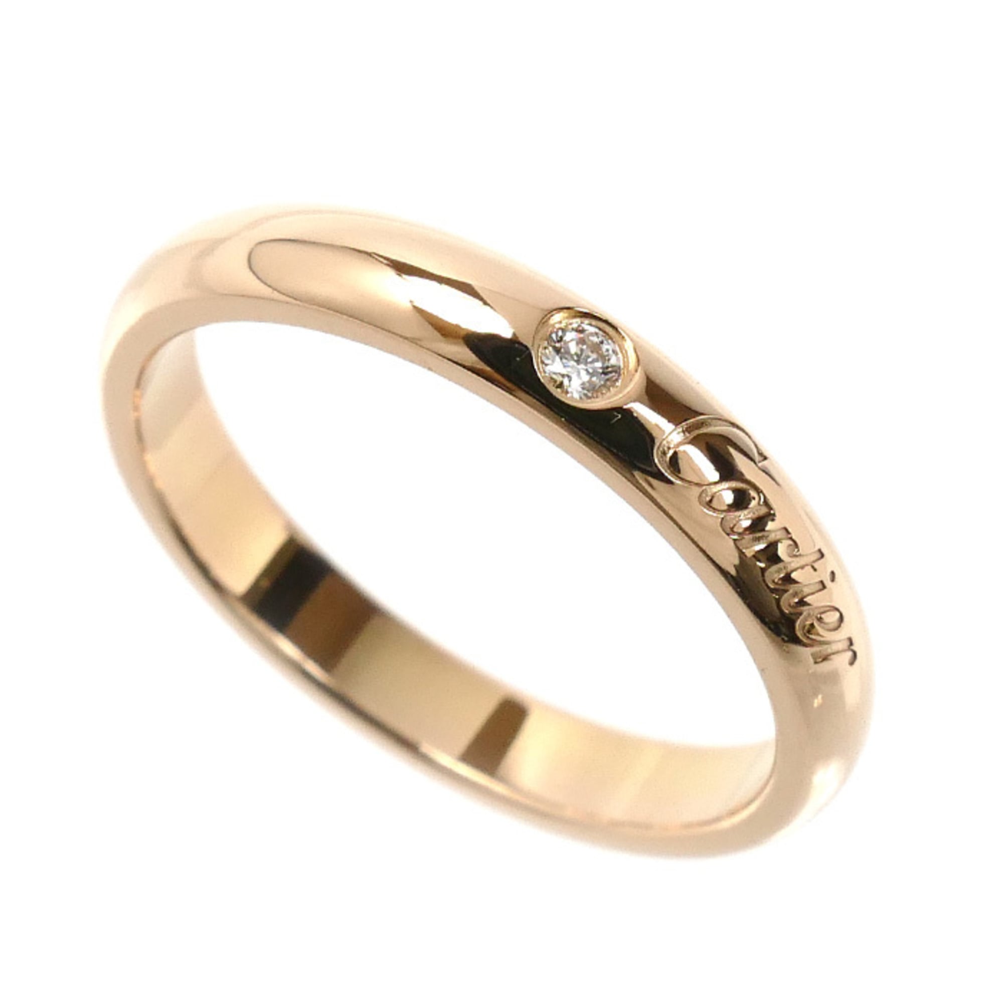 CARTIER 18KPG Pink Gold C de Cartier Single Diamond Ring B4232351, 1.51ct, 3.3g, Women\'s