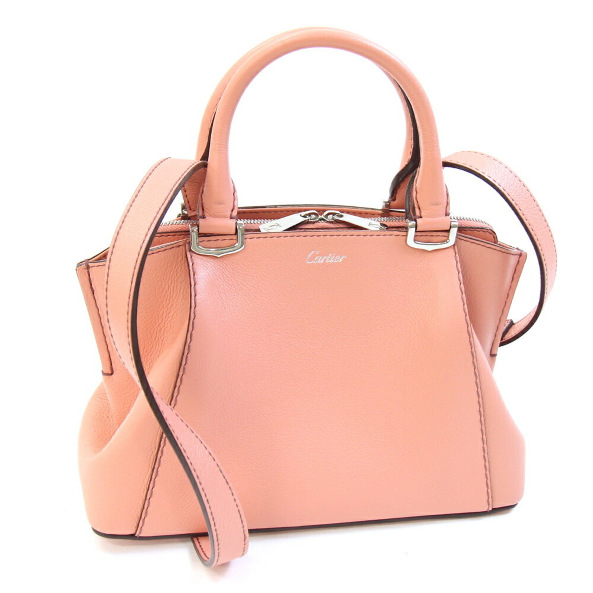 Cartier 2-way handbag C de L1001911 Salmon pink shoulder bag/crossbody bag for women