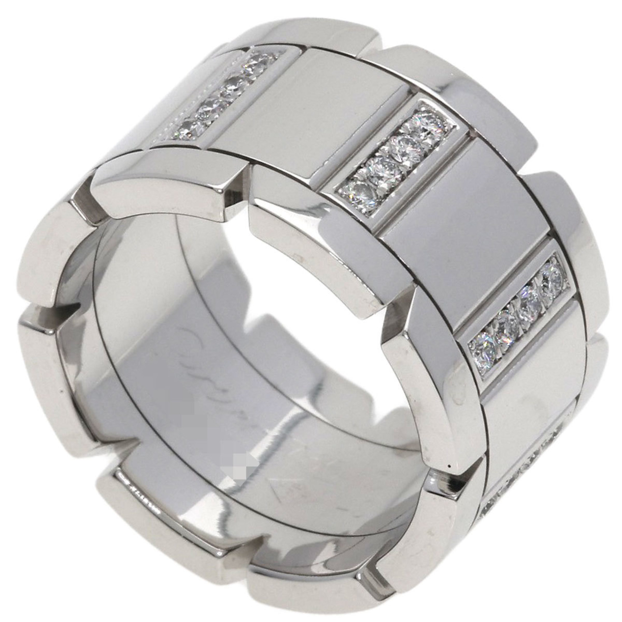 Cartier Tank Franaise LM Diamond Ring #48, 18K White Gold, Women\'s.