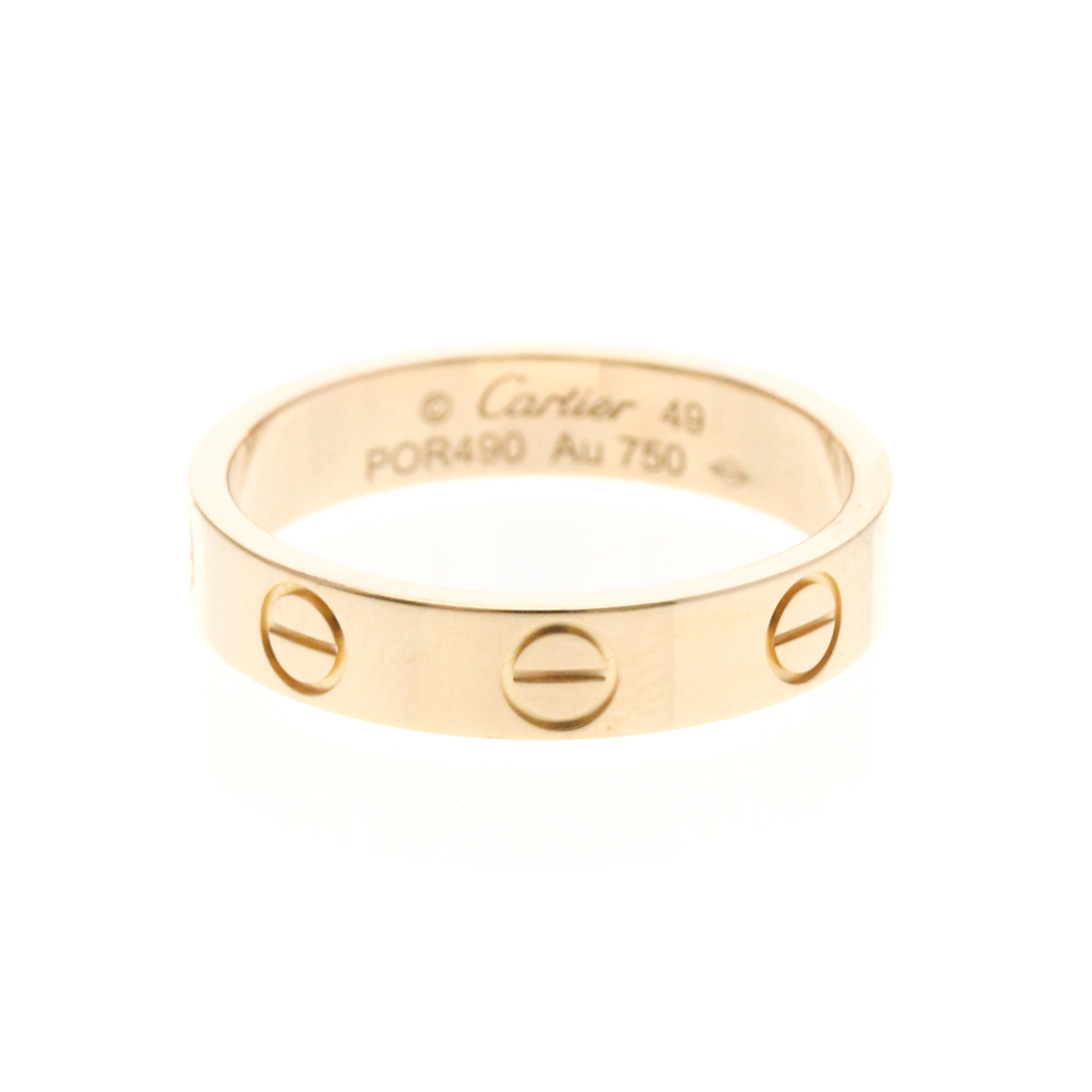 Cartier Mini Love Ring Pink Gold (18K) Fashion No Stone Band Ring Pink Gold