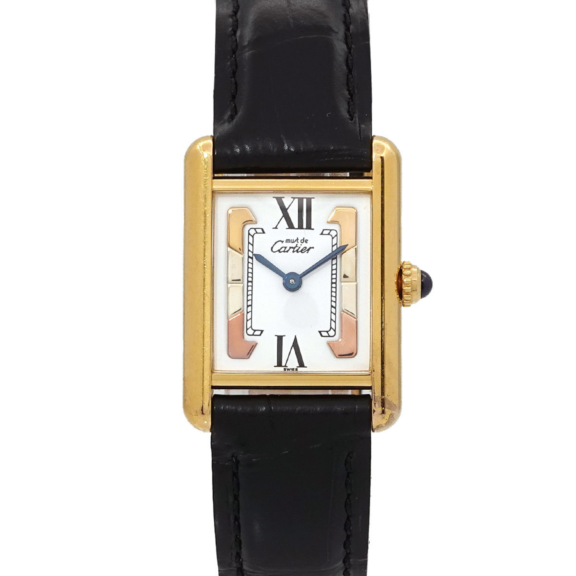 Cartier Must Tank SM Vermeil W1006354 Women\'s Watch, White, SV925 Quartz Movement