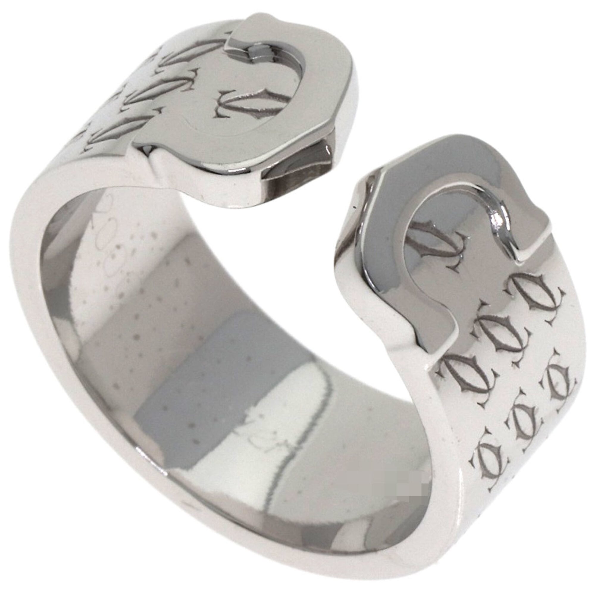 Cartier C2 Ring, 2000 Christmas Limited Edition, #50, 18K White Gold, Women\'s CARTIER