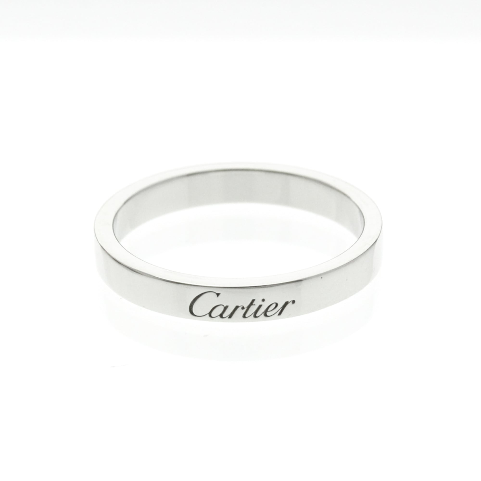 Cartier C De Cartier Ring Platinum Fashion No Stone Band Ring Silver