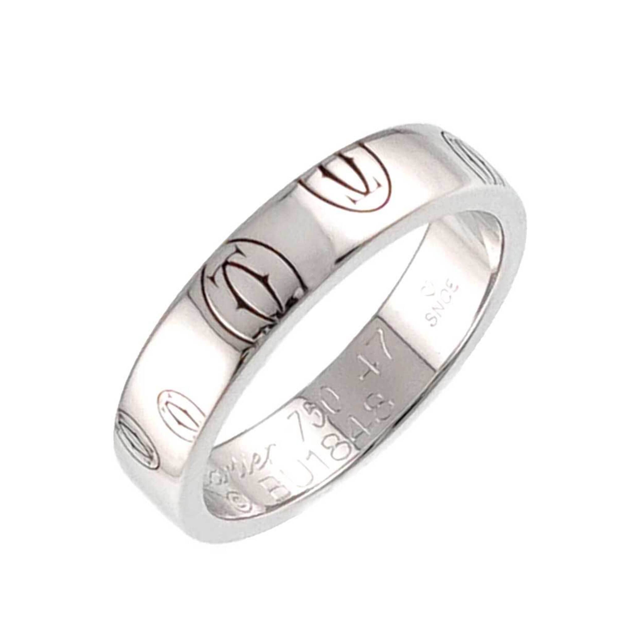 Cartier Happy Birthday Ring SM #47 18K WG White Gold 750 Logo