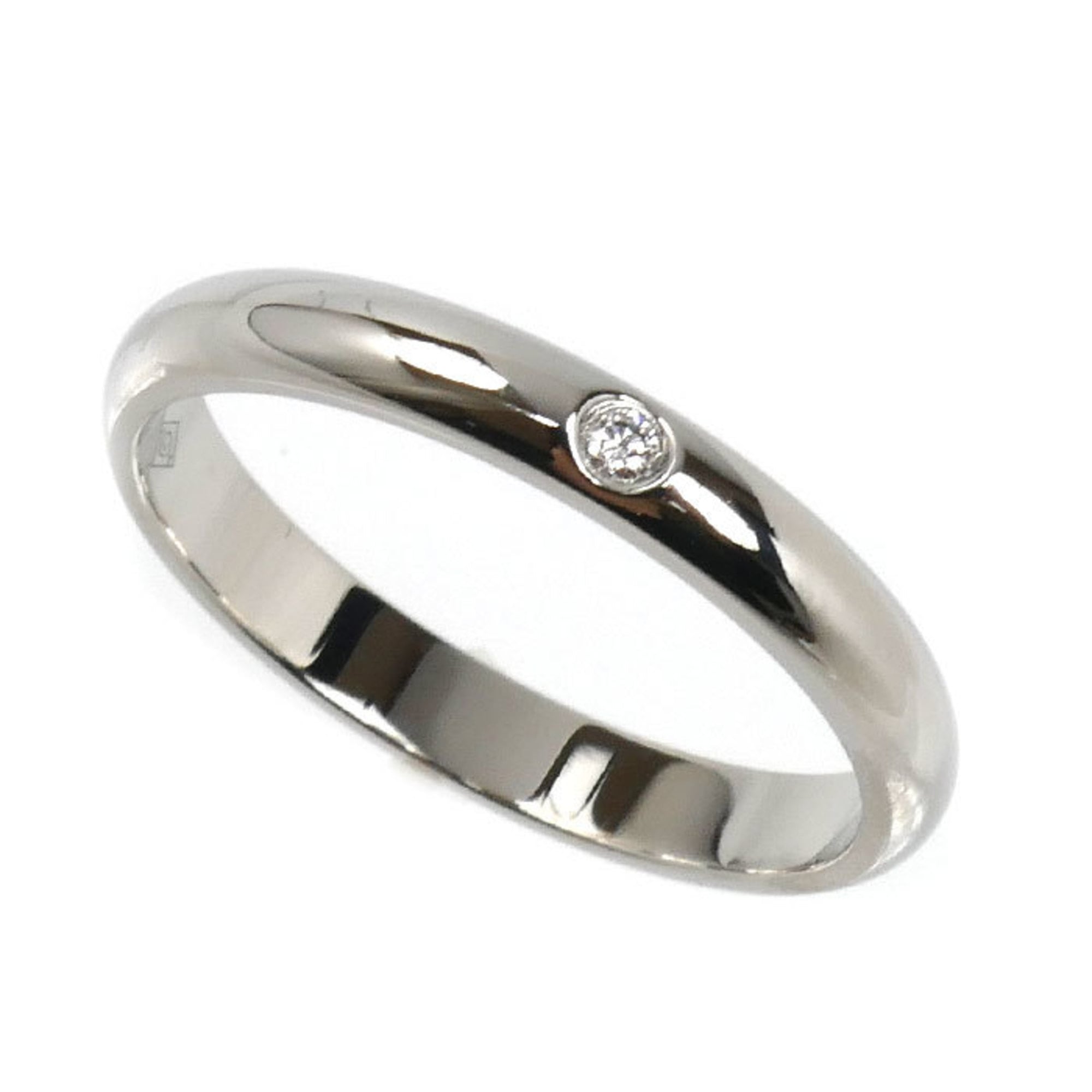 CARTIER Cartier Pt950 Platinum 1895 Wedding Ring with 1 Diamond (B4057749) - Diamond, 49mm, 3.0g Wom