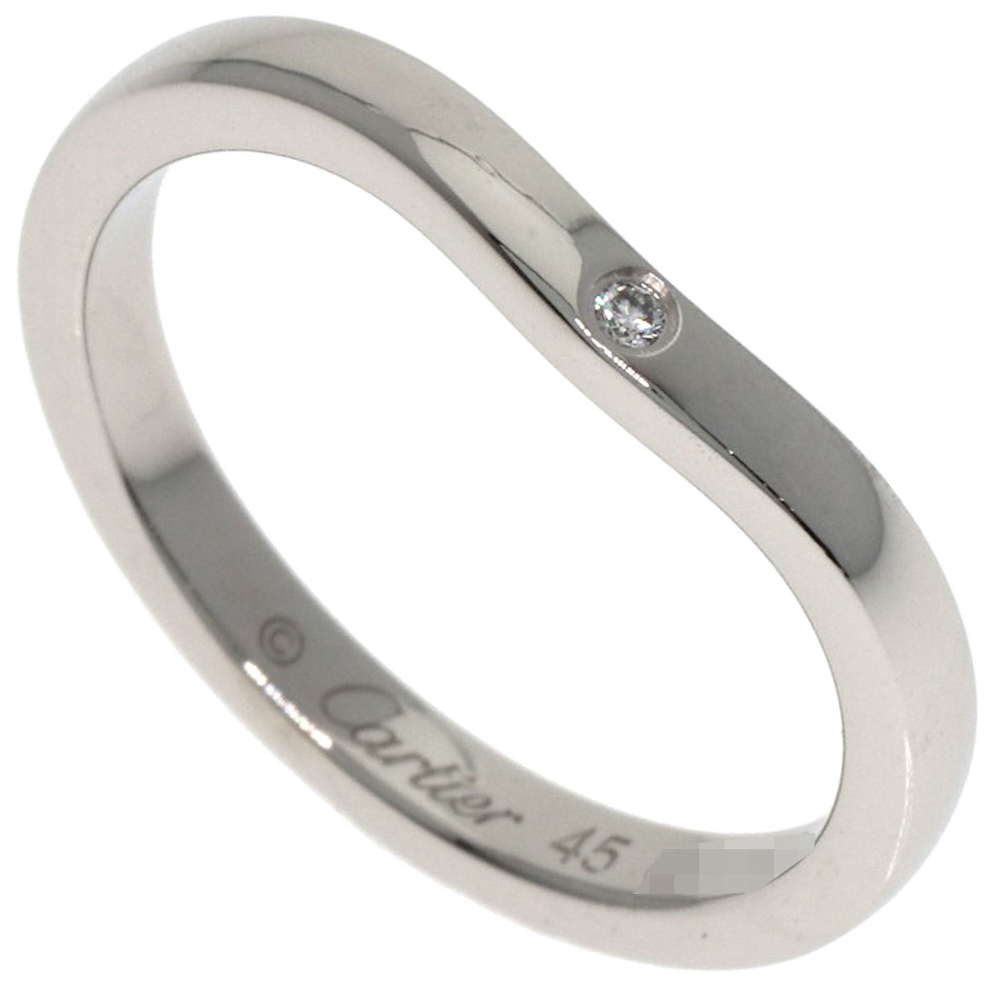 Cartier Ballerina Wedding 3-Diamond Ring, Size 45, Platinum PT950, Women\'s.