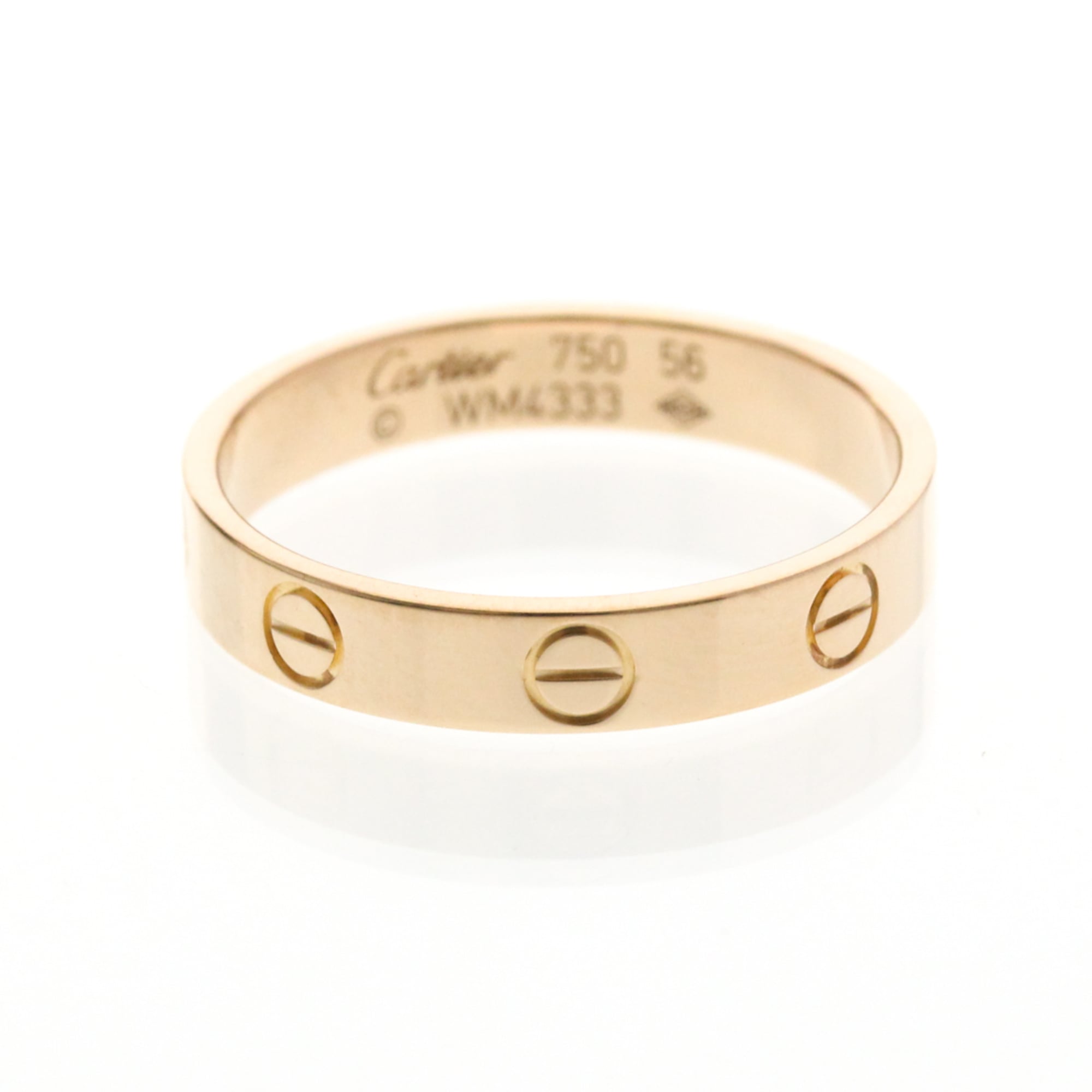 Cartier Mini Love Ring Pink Gold (18K) Fashion No Stone Band Ring Pink Gold