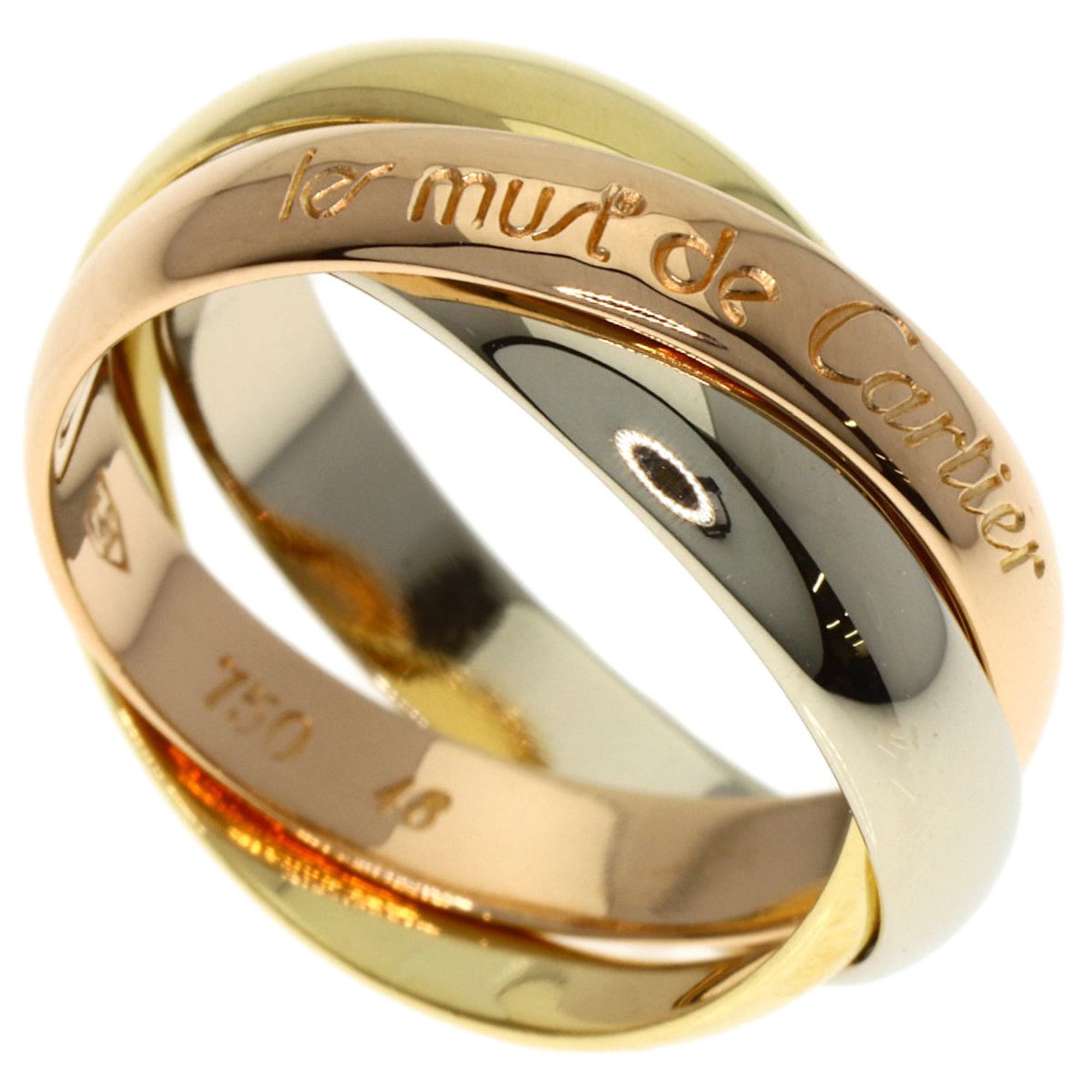 Cartier Trinity #48 Ring, 18K Yellow Gold/18KPG/18KWG, Women\'s