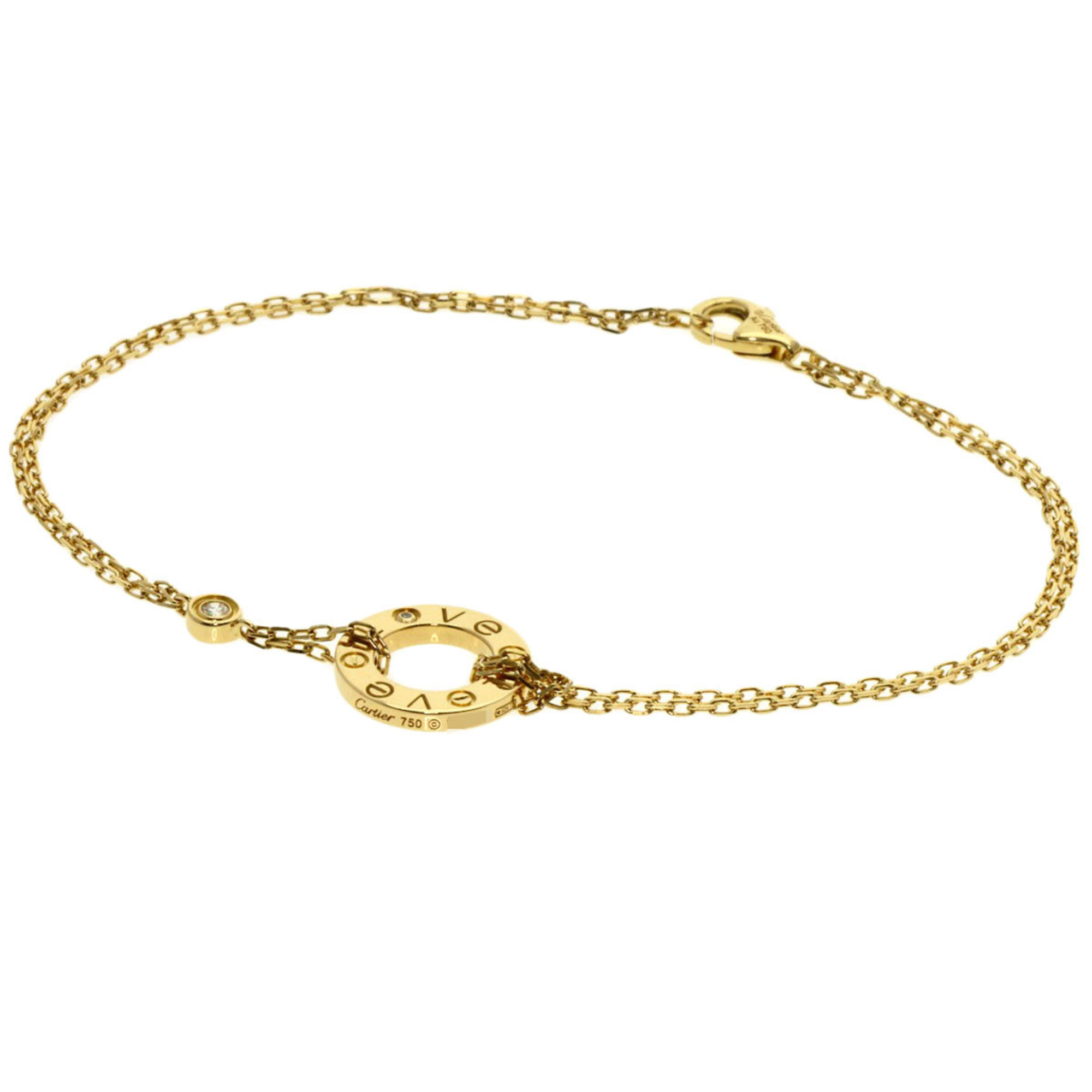 Cartier Love Circle Diamond Bracelet 18K Yellow Gold Women\'s CARTIER