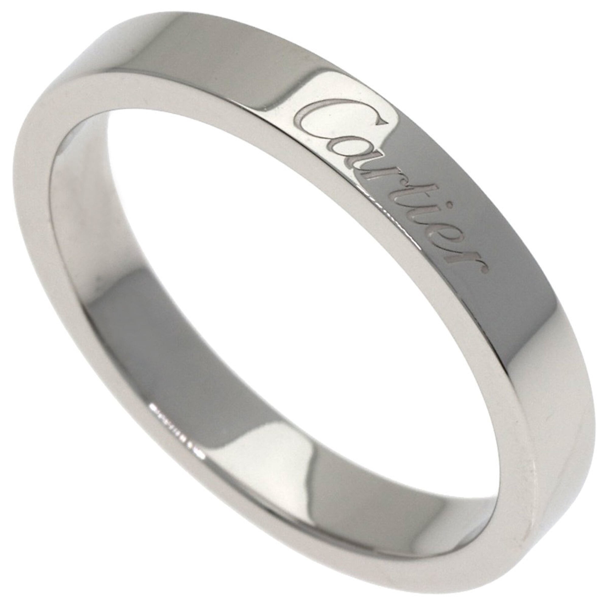 Cartier Engraving Boud #52 Platinum PT950 Ring for Women CARTIER
