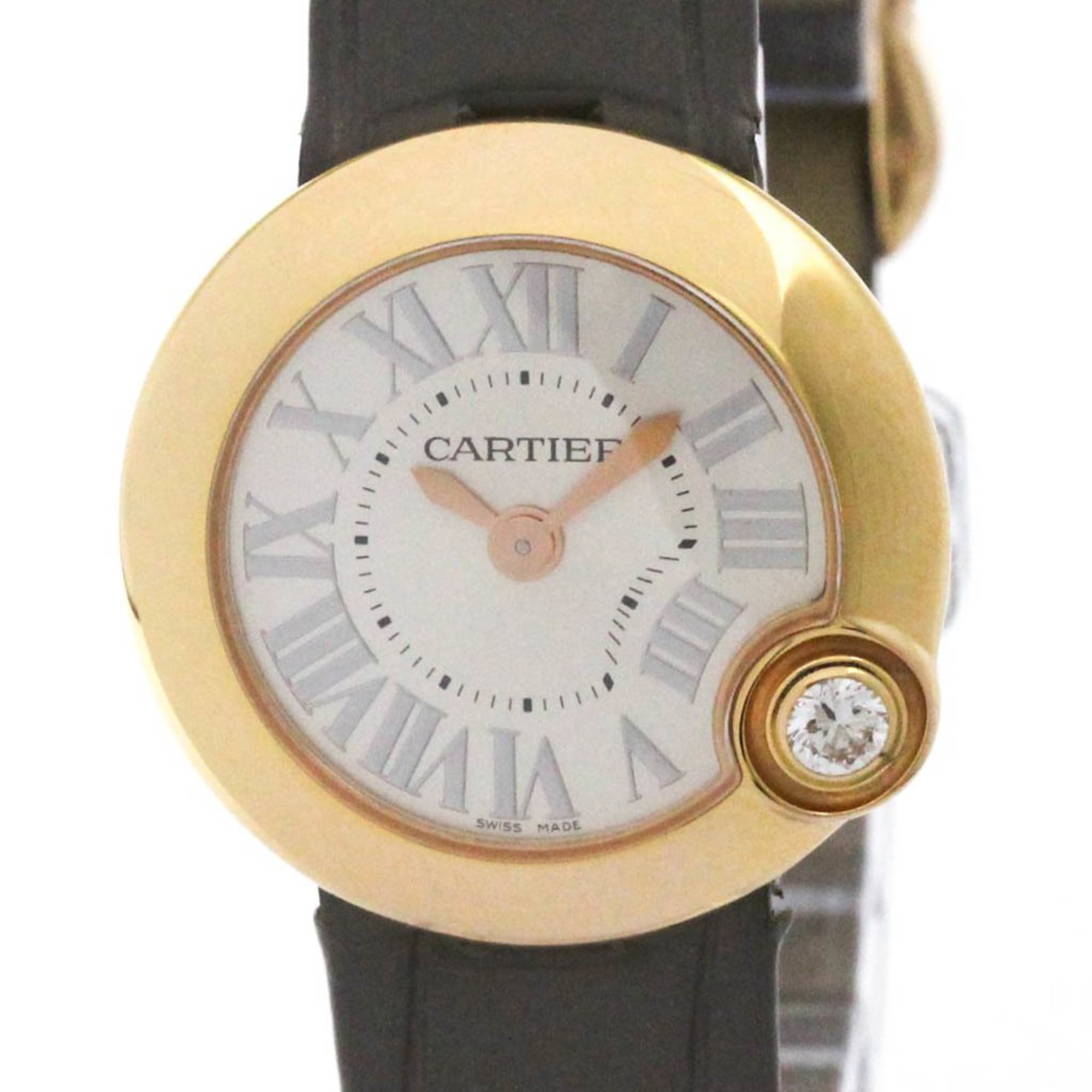 CARTIER Ballon Blanc De Cartier 18K Pink Gold Quartz Watch WGBL0004 Polished