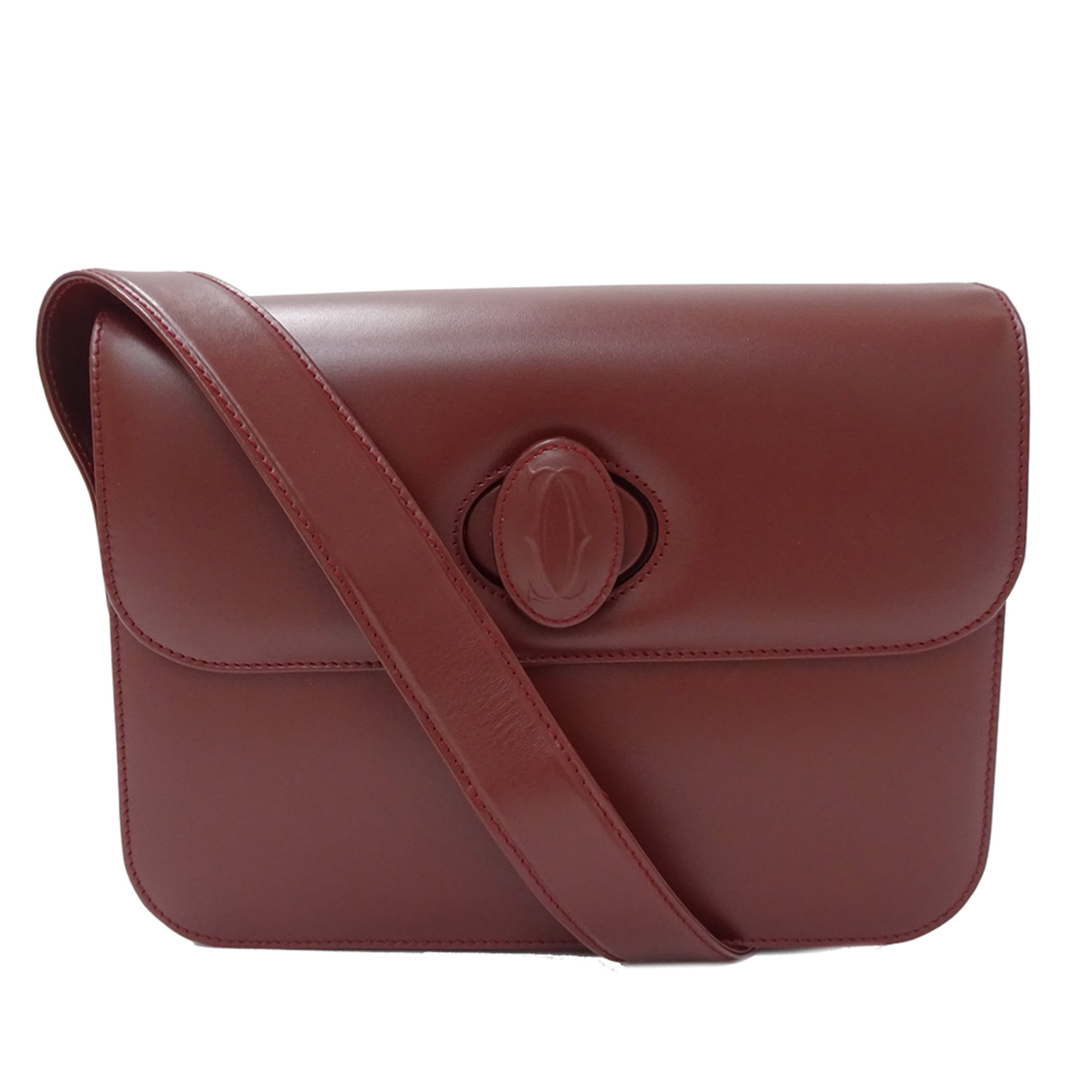 Cartier handbag for women, brand name shoulder bag, must-have leather, burgundy/wine red, crossbody.