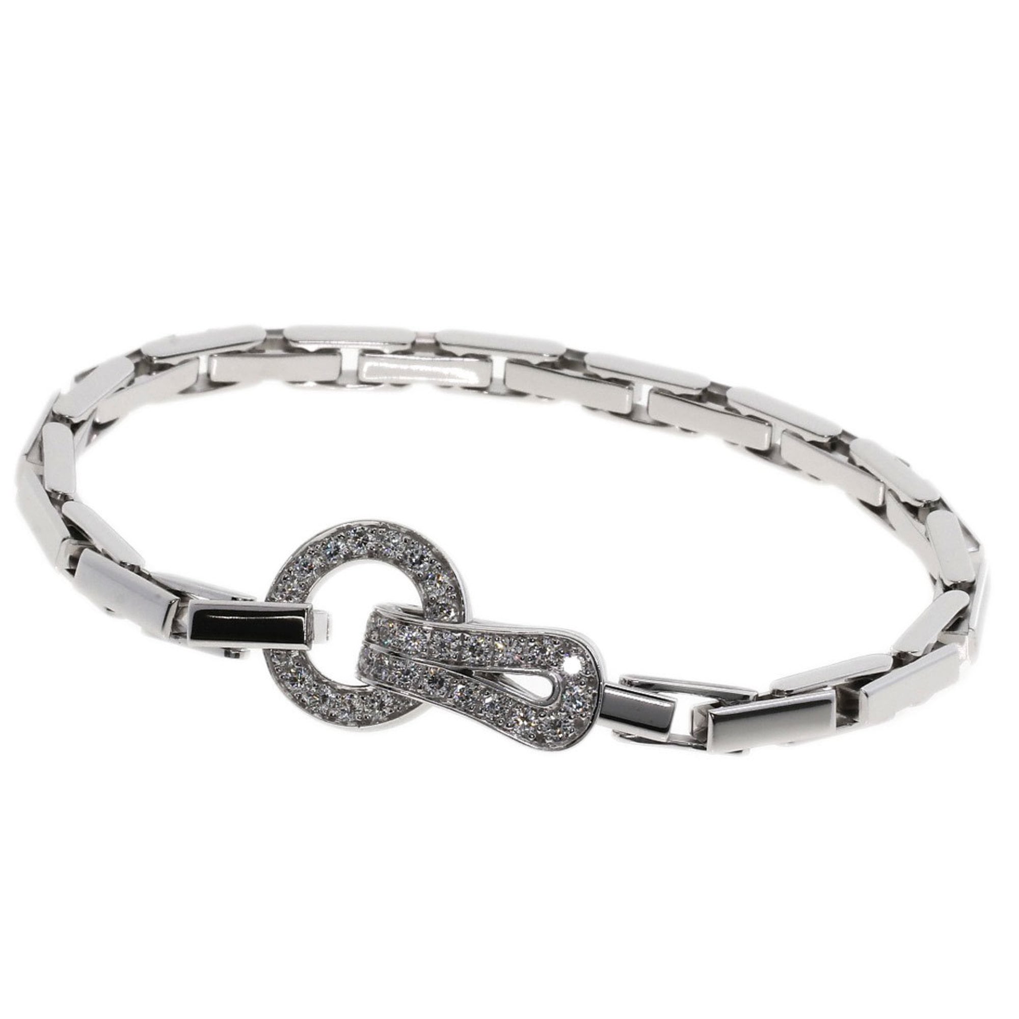 Cartier Agraffe Diamond Bracelet in 18K White Gold for Women