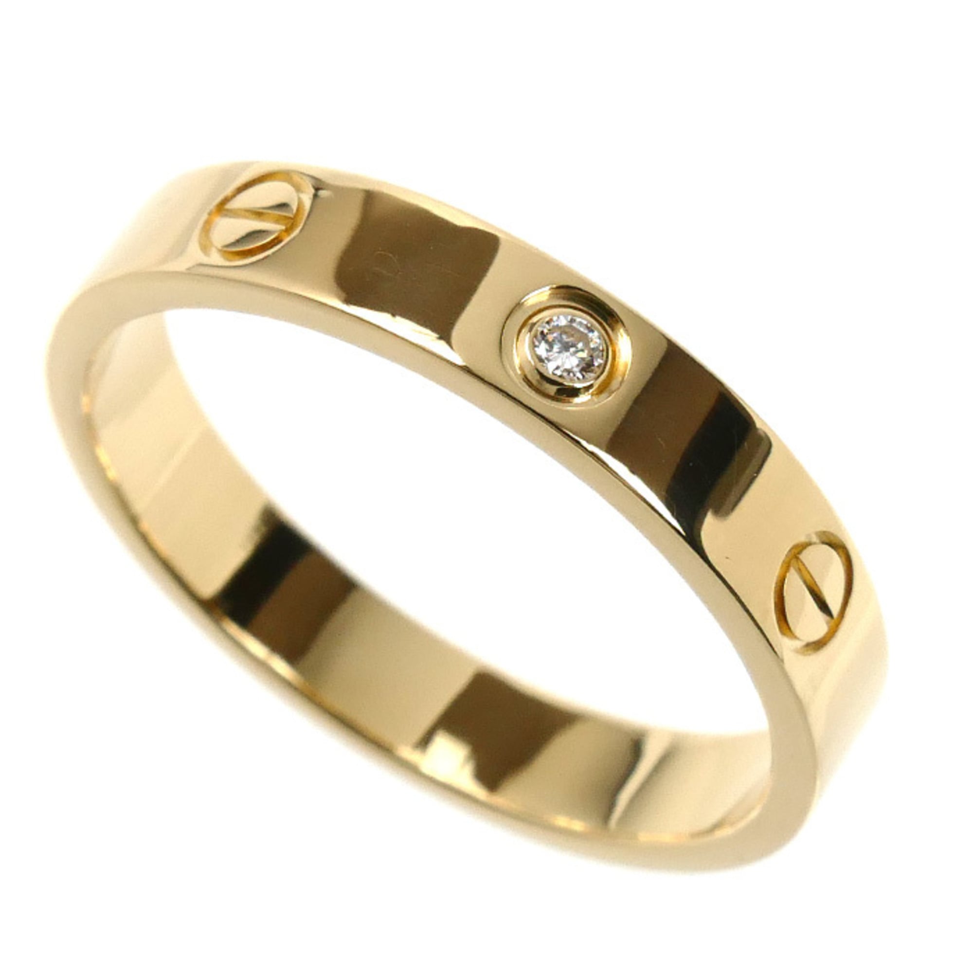 CARTIER Cartier 18K Yellow Gold Mini Love 1P Diamond Ring B4056161 2 61 5.2g Women\'s