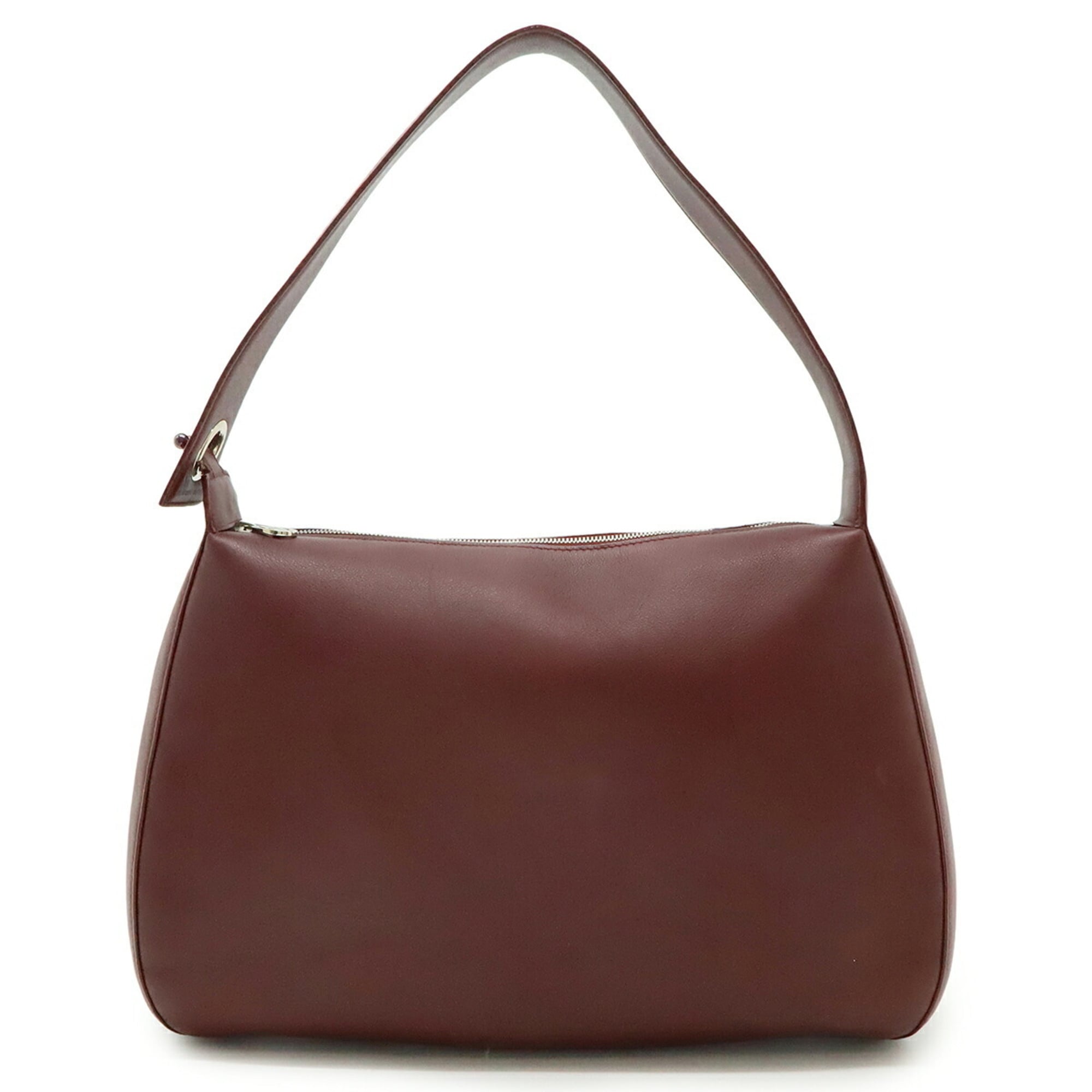 Cartier shoulder bag leather burgundy red
