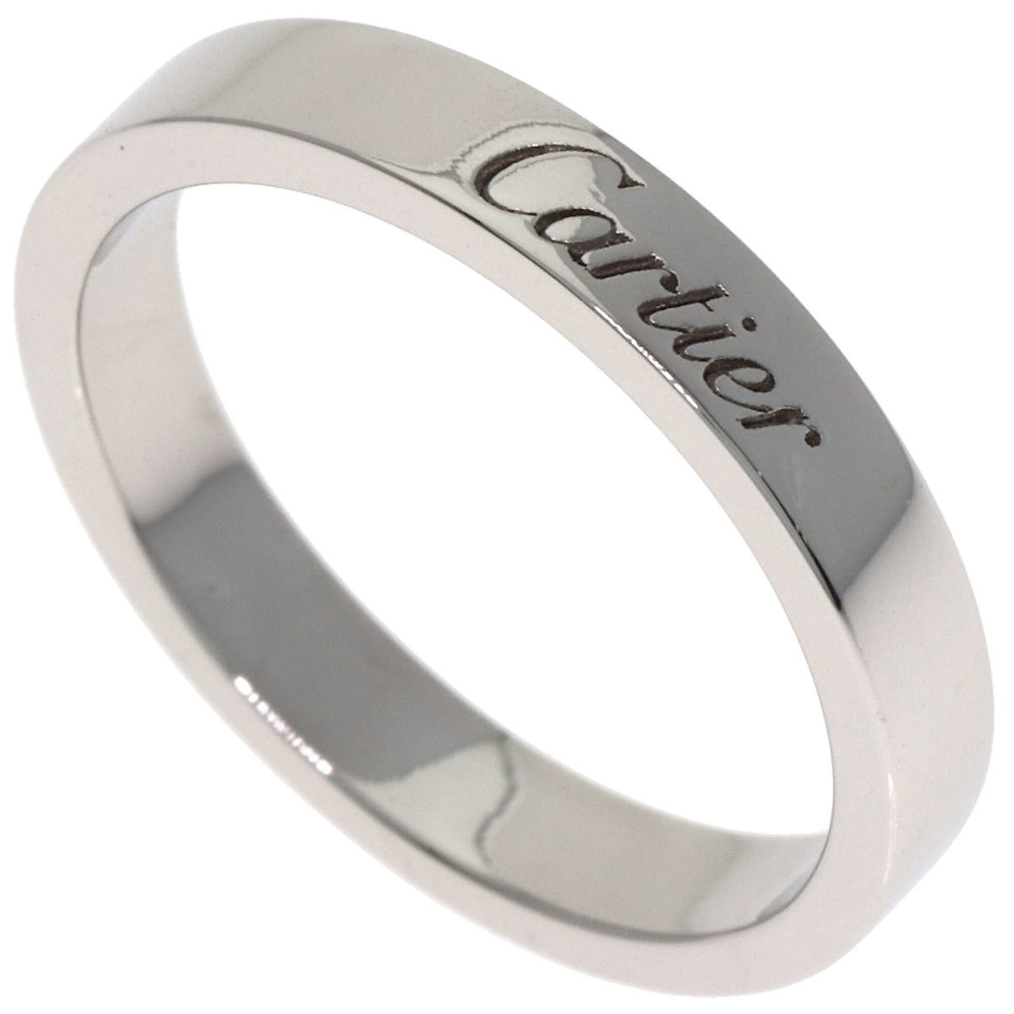 Cartier Engraved #50 Ring, Platinum PT950, Women\'s, CARTIER