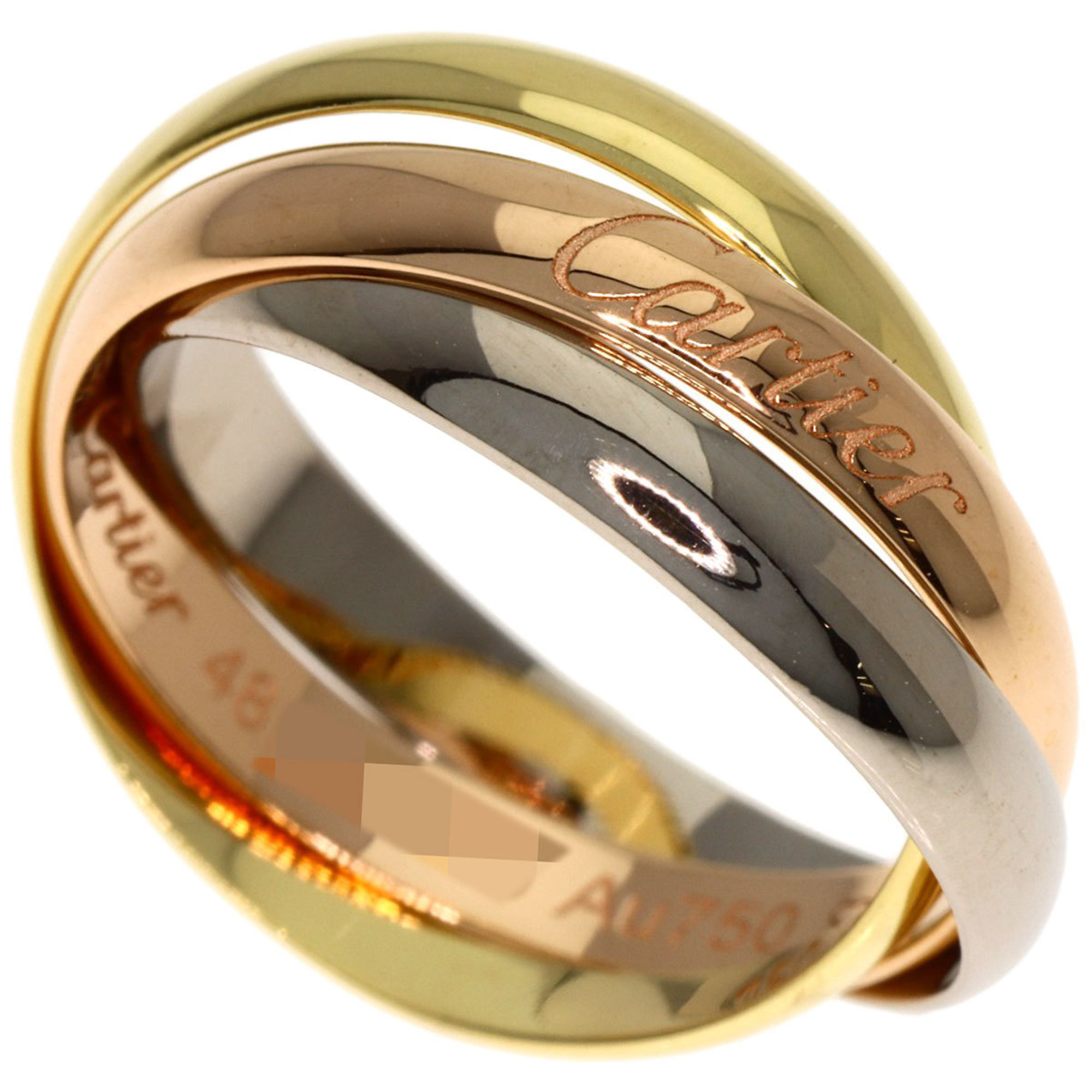 Cartier Trinity Small #48 Current Model Ring in 18K Yellow Gold/18KPG/18KWG for Women